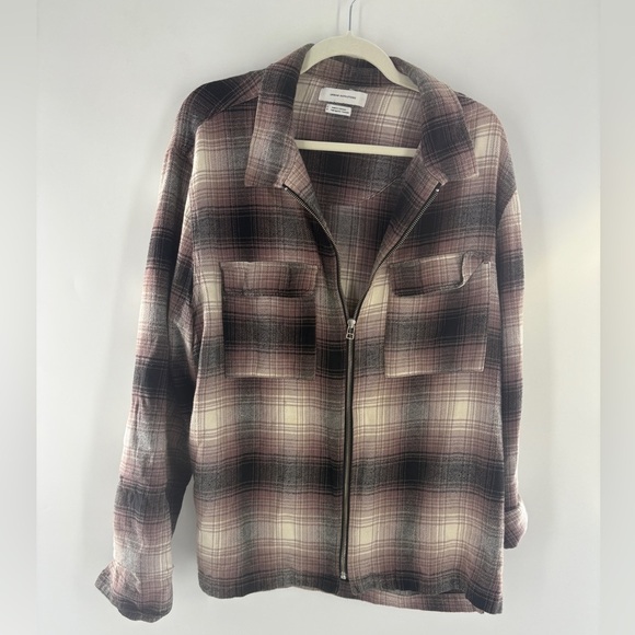 Urban Outfitters Men's Plaid Jacket - Black, Gray, and Purple - Picture 3 of 10